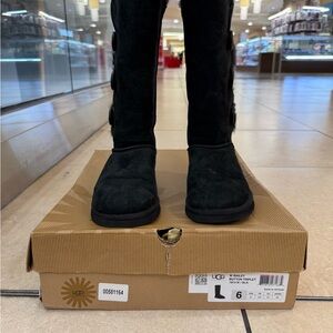 Australia UGG Black Suede Button Boots